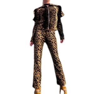 Lip Service Leopard Jacket and matching pants. Size small. New! Soft & luscious!
